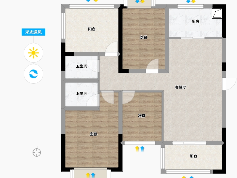 湖南省-长沙市-中南国际眼镜城-88.15-户型库-采光通风