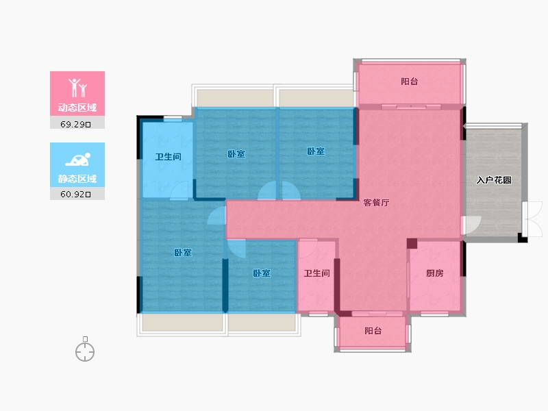 湖南省-岳阳市-九岳山语湖-129.47-户型库-动静分区