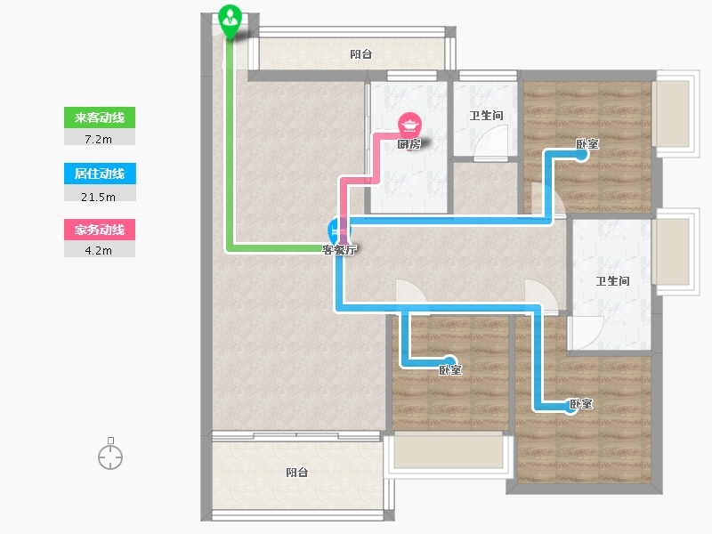 湖南省-郴州市-东禹麓峰春晓-92.23-户型库-动静线