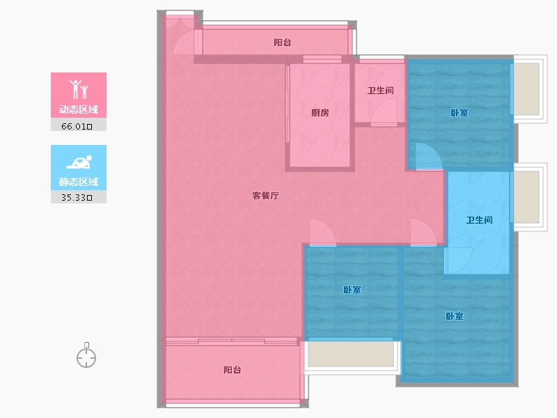 湖南省-郴州市-东禹麓峰春晓-92.23-户型库-动静分区