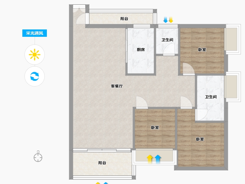 湖南省-郴州市-东禹麓峰春晓-92.23-户型库-采光通风