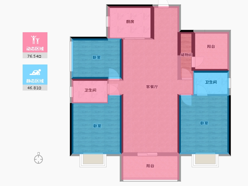 广东省-汕尾市-龙光玖龙府-110.15-户型库-动静分区