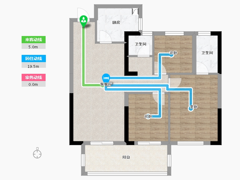 湖南省-长沙市-中南国际眼镜城-76.43-户型库-动静线