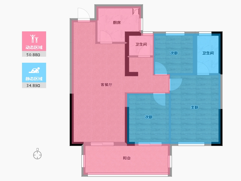 湖南省-长沙市-中南国际眼镜城-76.43-户型库-动静分区