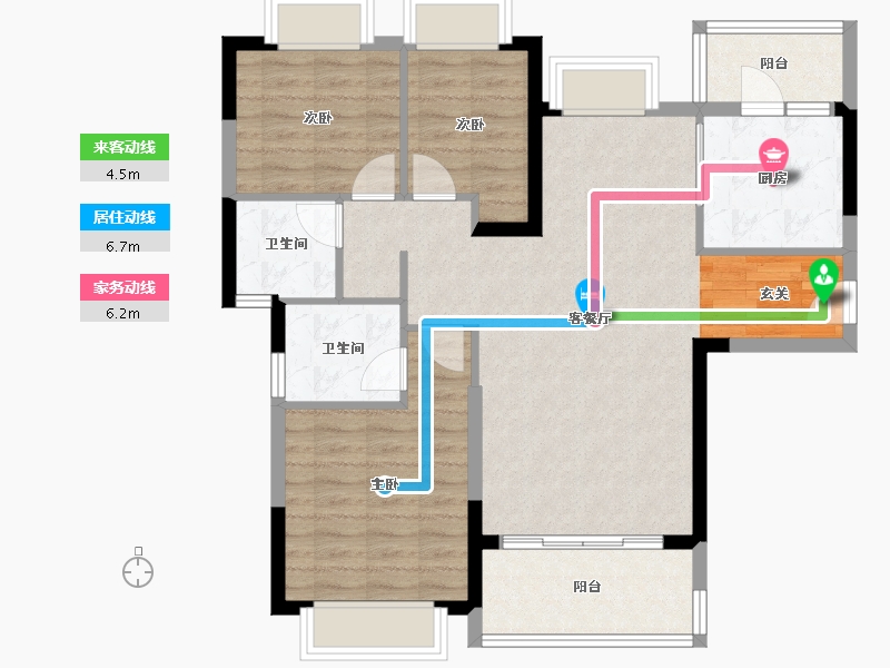 福建省-福州市-福州恒大悦珑湾-88.36-户型库-动静线