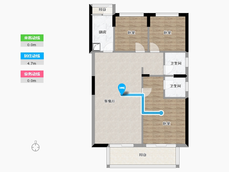 湖南省-岳阳市-观澜郡-85.54-户型库-动静线