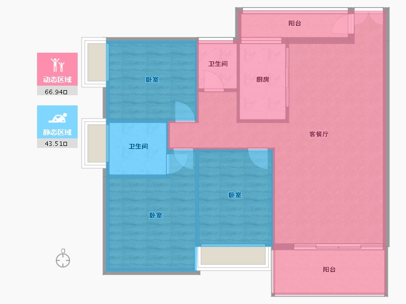 湖南省-郴州市-东禹麓峰春晓-101.19-户型库-动静分区