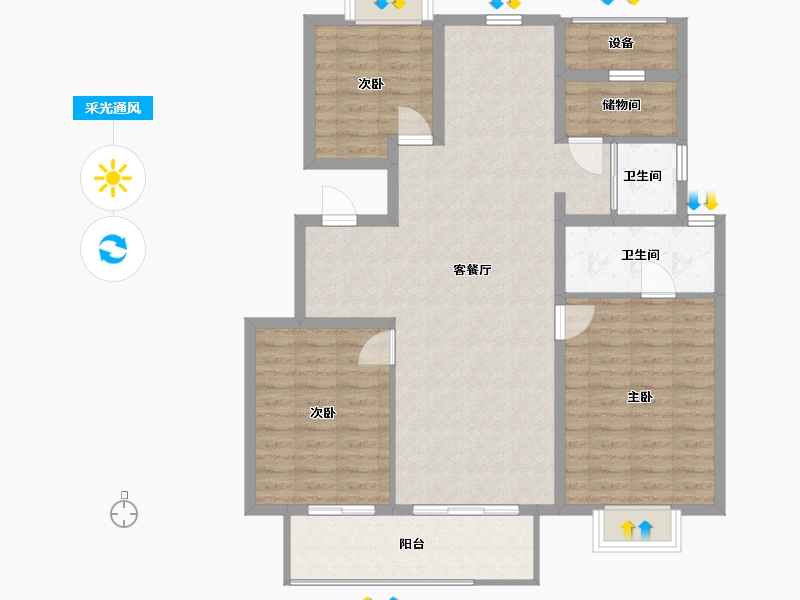 安徽省-亳州市-中南新悦府-105.00-户型库-采光通风