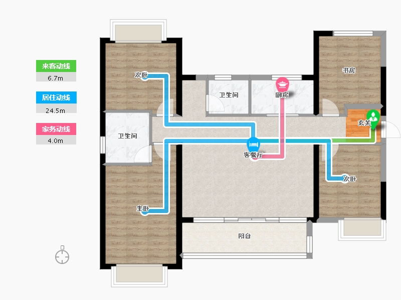 福建省-福州市-平潭正荣府·观邸-103.92-户型库-动静线