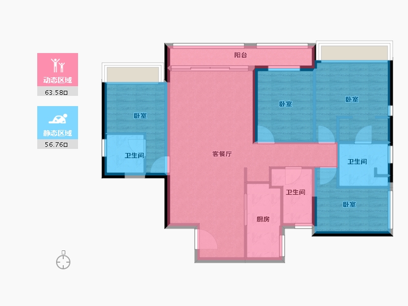 广东省-深圳市-万科云城公寓-108.00-户型库-动静分区