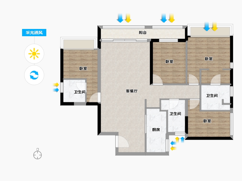 广东省-深圳市-万科云城公寓-108.00-户型库-采光通风