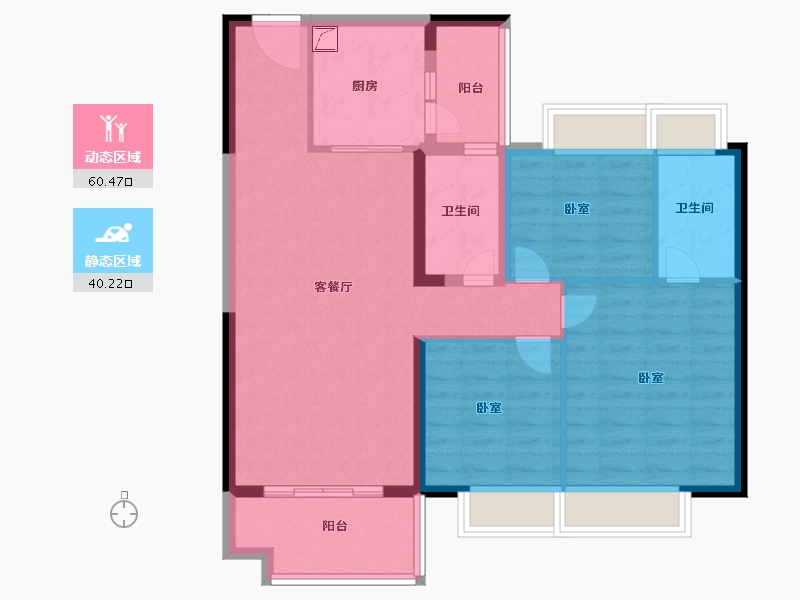 湖南省-岳阳市-碧桂园·天樾-90.00-户型库-动静分区