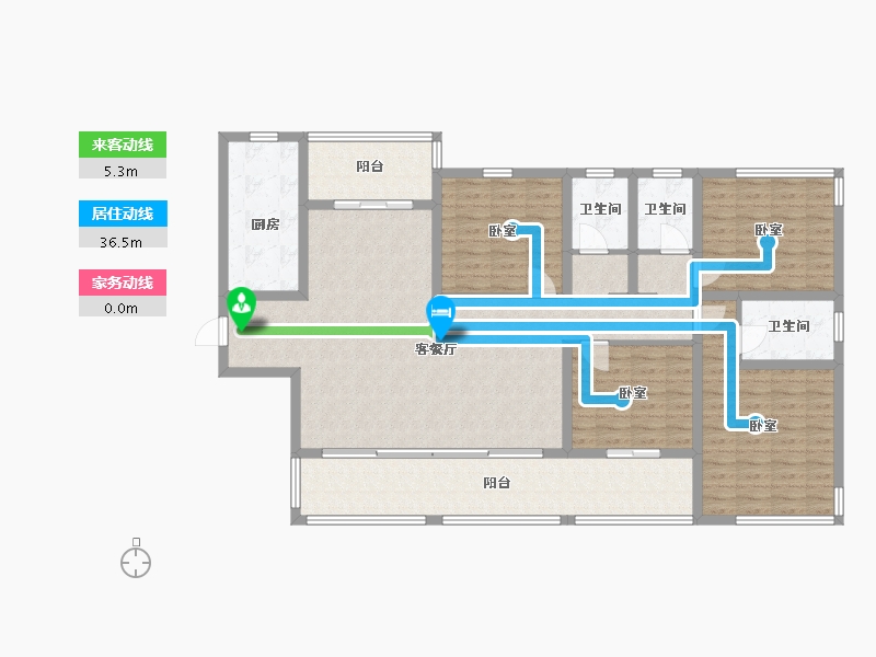 湖南省-怀化市-金为·潇湘锦城-144.37-户型库-动静线