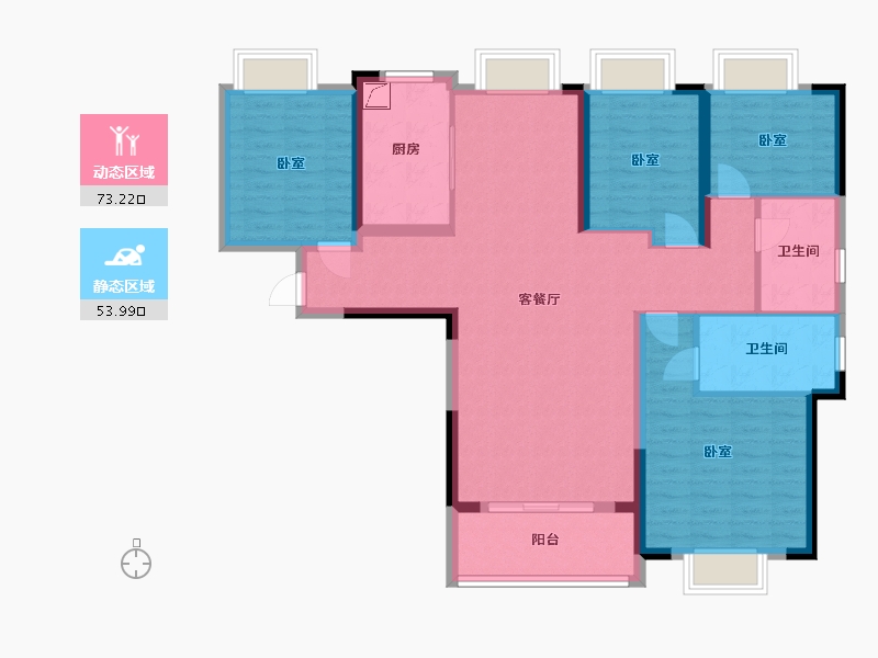 湖北省-武汉市-花样年花好园-114.00-户型库-动静分区