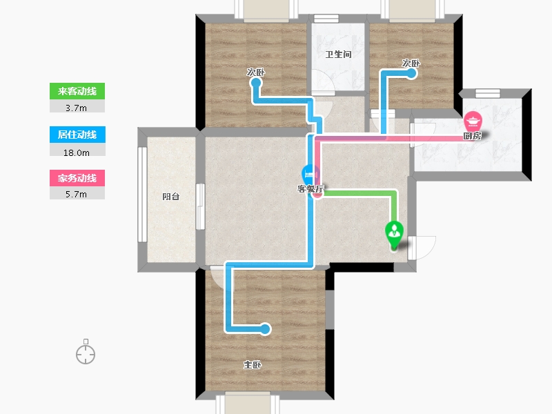 江苏省-徐州市-鱼先生的社区-60.00-户型库-动静线