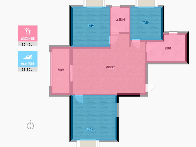 江苏省-徐州市-鱼先生的社区-60.00-户型库-动静分区