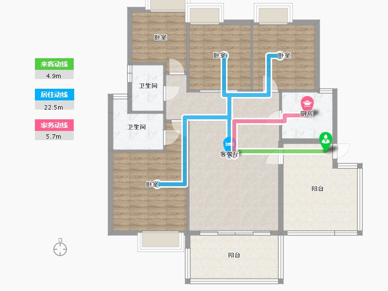 湖北省-武汉市-金银湖1号院-126.43-户型库-动静线