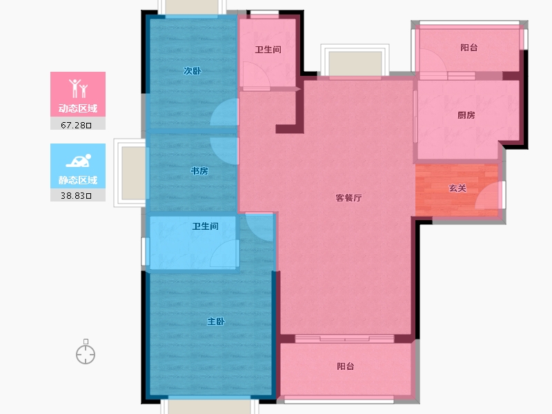 福建省-福州市-福州恒大悦珑湾-95.99-户型库-动静分区