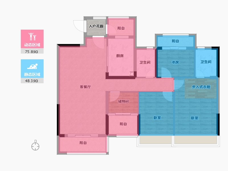 湖南省-岳阳市-恒大御景湾-114.15-户型库-动静分区