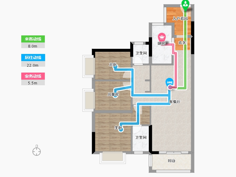 广东省-清远市-海伦堡·云溪九里-87.48-户型库-动静线