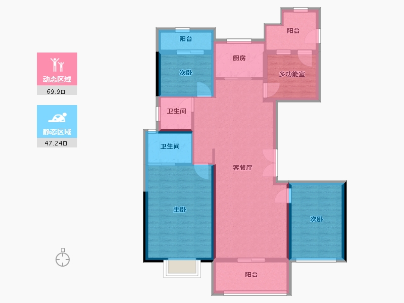 浙江省-宁波市-中梁首府-104.99-户型库-动静分区