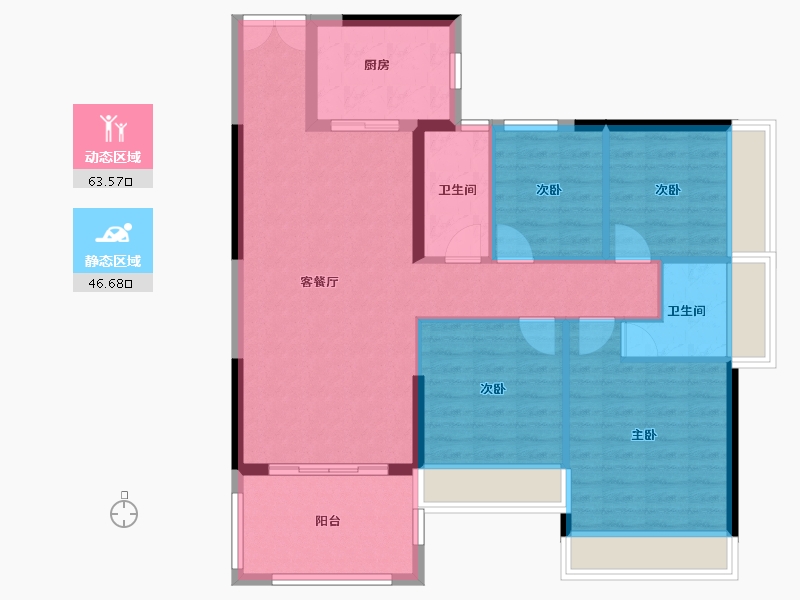 广东省-湛江市-地标海东广场-99.73-户型库-动静分区