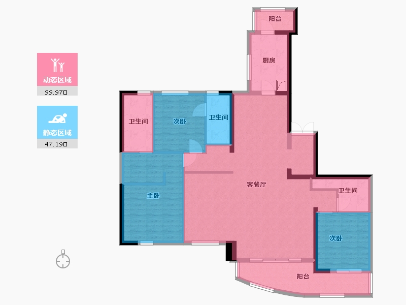 湖北省-武汉市-复星外滩中心-132.66-户型库-动静分区