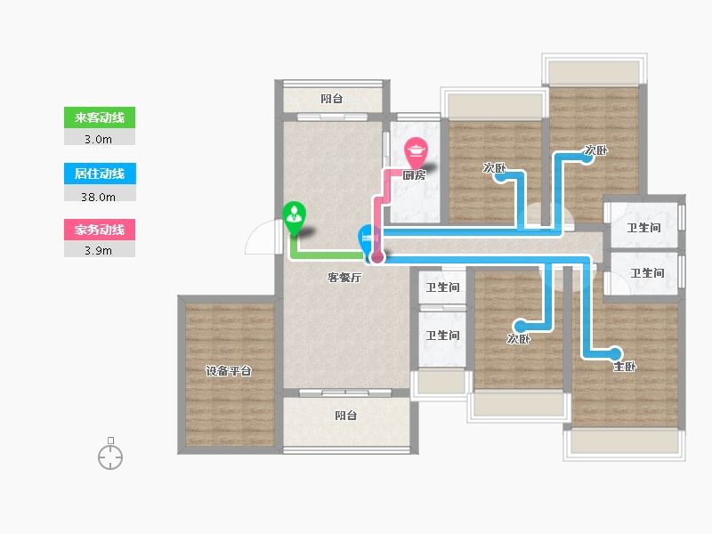 湖南省-娄底市-芙蓉贵府-126.93-户型库-动静线