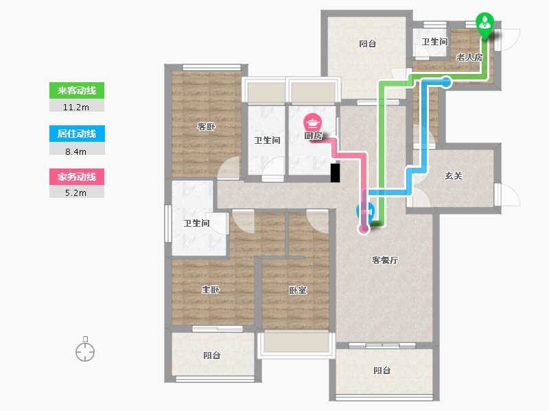 湖南省-娄底市-铁昇·资水原著-114.70-户型库-动静线