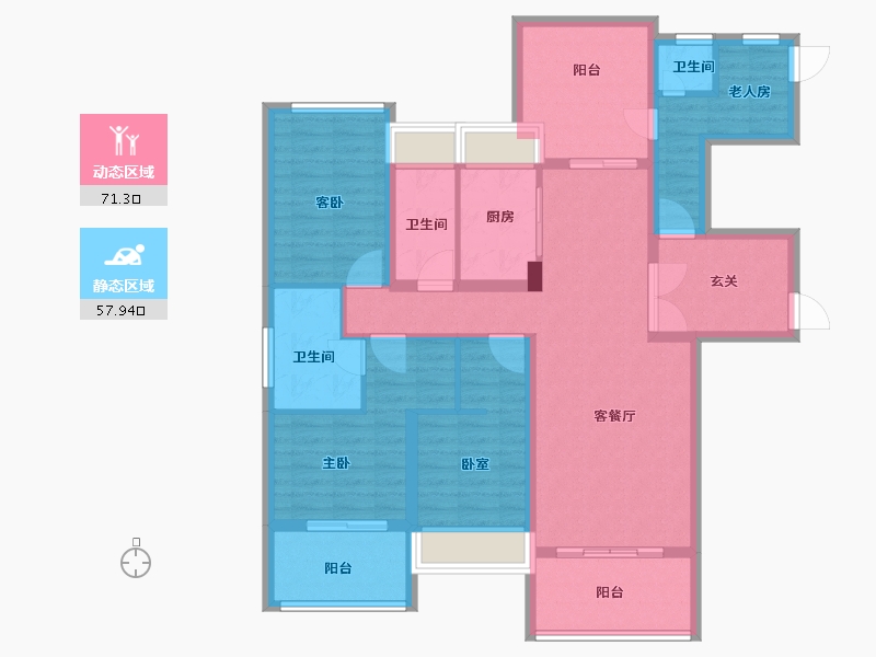 湖南省-娄底市-铁昇·资水原著-114.70-户型库-动静分区