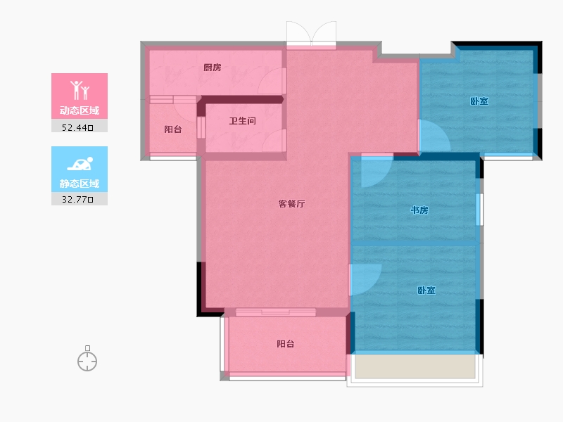 湖南省-岳阳市-锦绣新城-76.27-户型库-动静分区