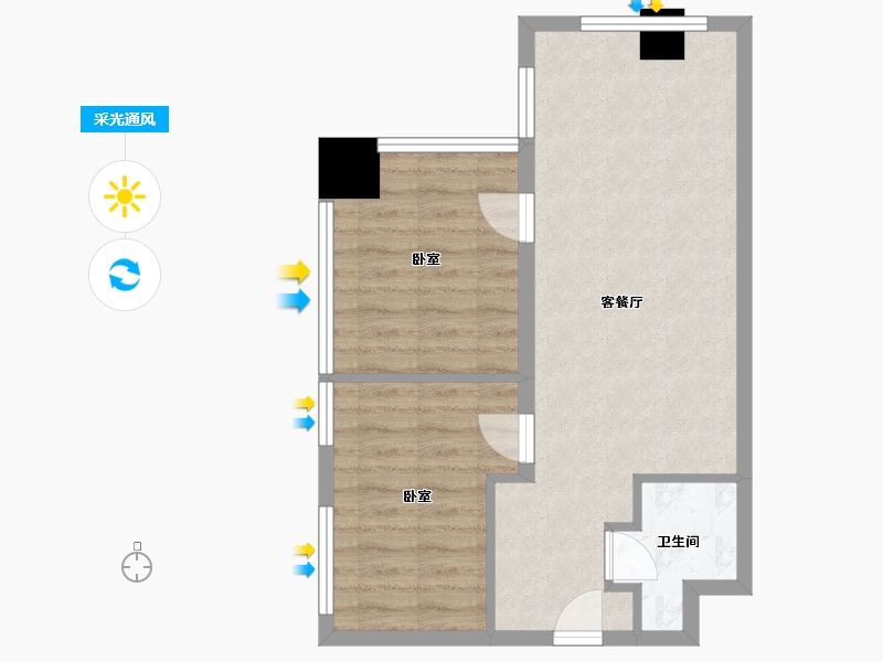 湖南省-长沙市-高星·西铁新城-53.01-户型库-采光通风