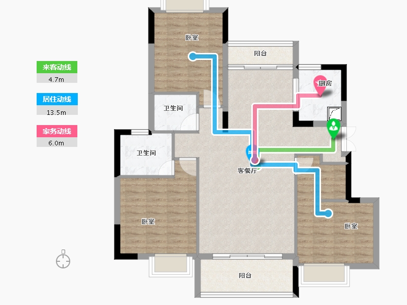 湖南省-岳阳市-云溪大汉新城-102.76-户型库-动静线