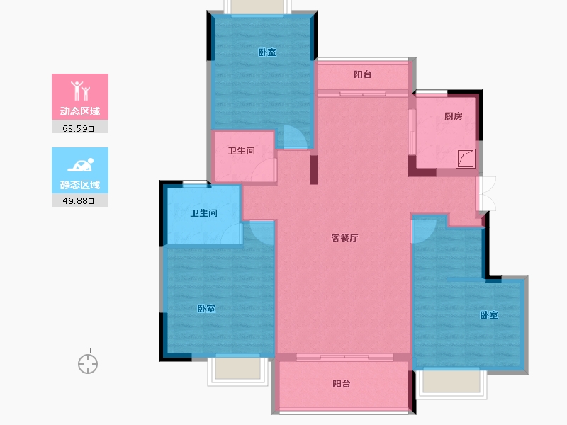 湖南省-岳阳市-云溪大汉新城-102.76-户型库-动静分区