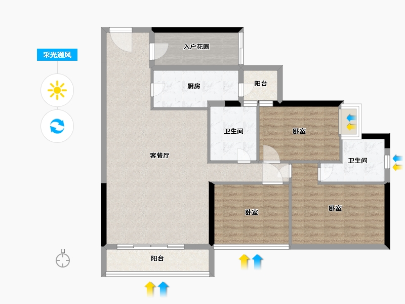 湖南省-郴州市-北湖中央公园-107.08-户型库-采光通风