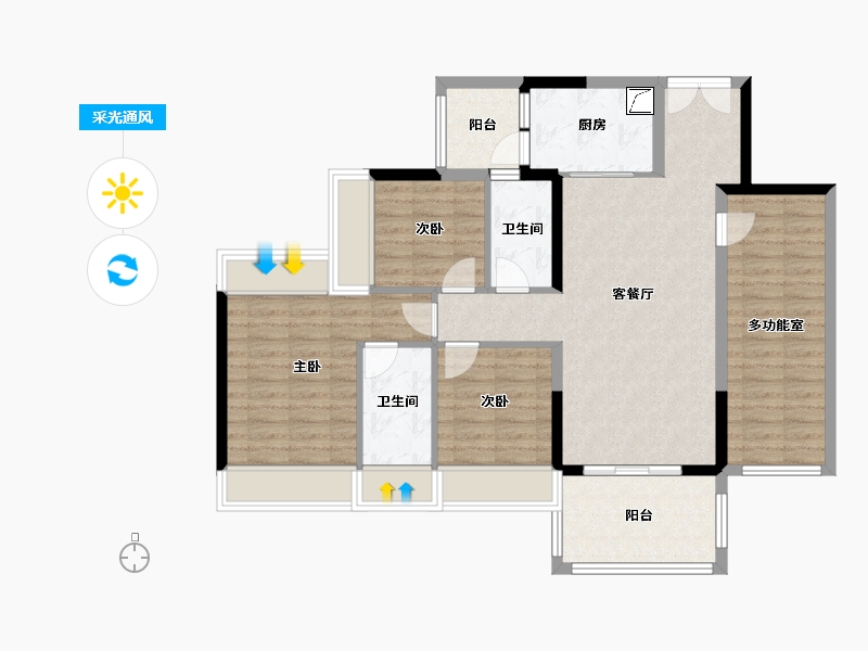 广东省-湛江市-地标海东广场-102.04-户型库-采光通风