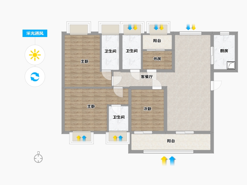 广东省-江门市-江门东汇城-104.64-户型库-采光通风