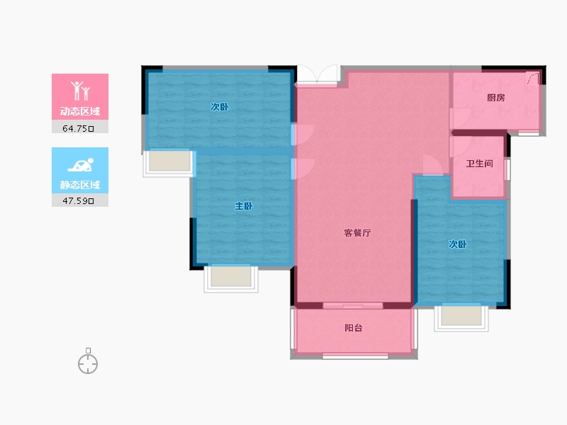 河南省-信阳市-信合·幸福里-101.40-户型库-动静分区