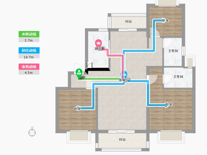 湖北省-武汉市-武汉碧桂园公园里-88.18-户型库-动静线