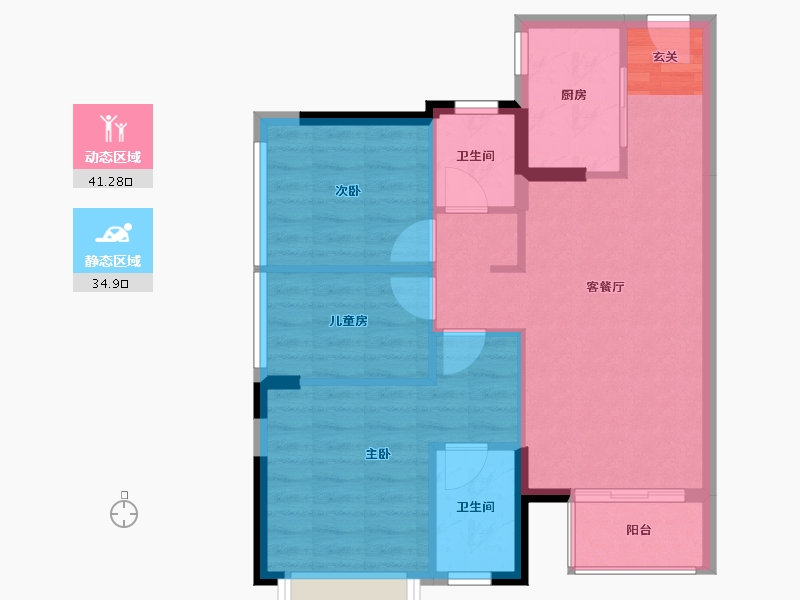 广东省-清远市-大发珑悦四季-68.47-户型库-动静分区