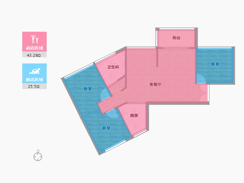 广东省-深圳市-山海四季城Ⅲ四季公馆-62.00-户型库-动静分区