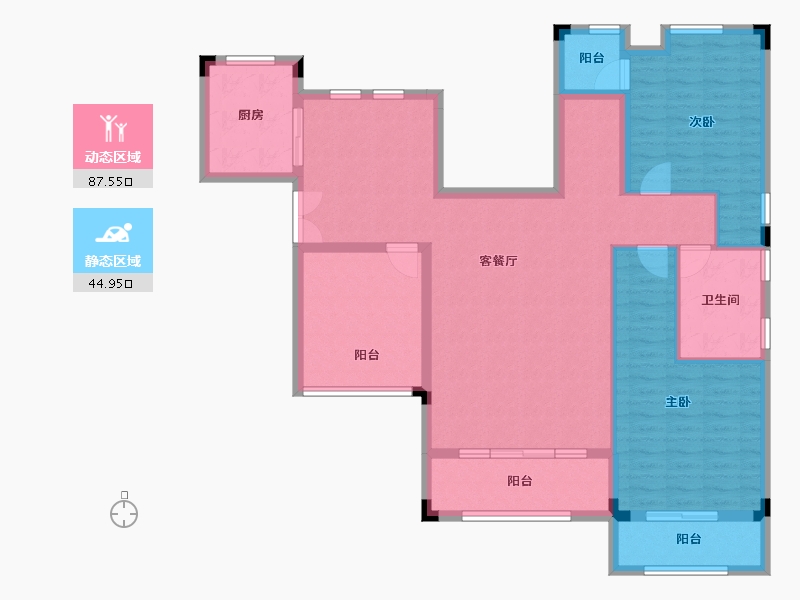 湖南省-长沙市-房聚云台府-119.28-户型库-动静分区