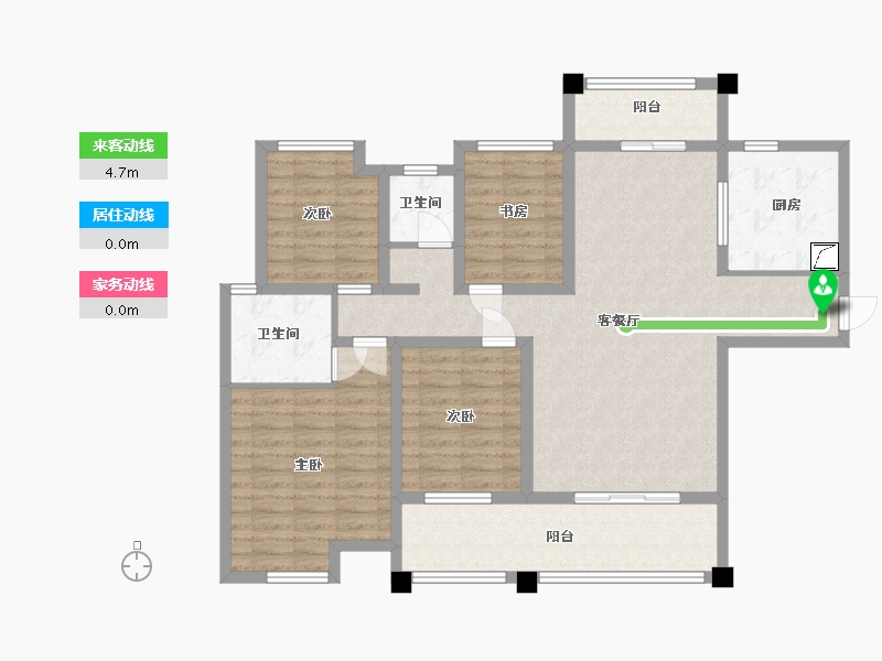 湖南省-常德市-博雅公馆-111.46-户型库-动静线