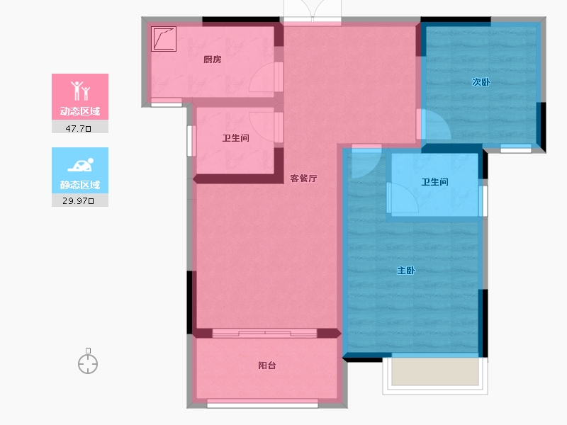 湖南省-长沙市-滨江一号-68.20-户型库-动静分区