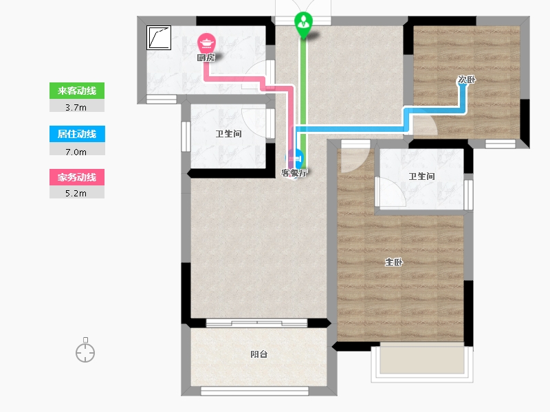 湖南省-长沙市-滨江一号-68.20-户型库-动静线