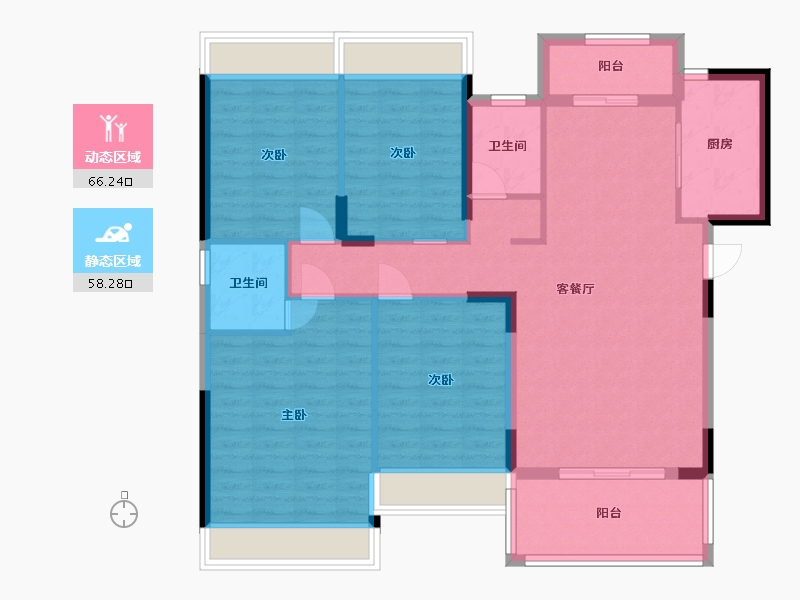 湖南省-常德市-福捷·华中城-112.61-户型库-动静分区