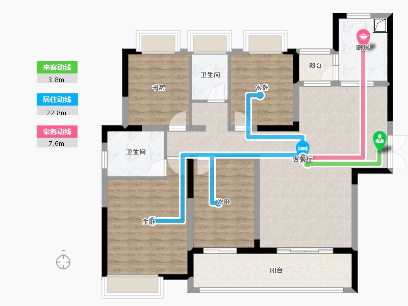 湖南省-长沙市-滨江一号-115.87-户型库-动静线