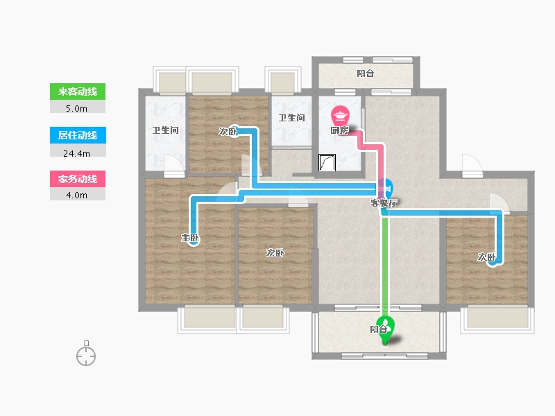 湖南省-常德市-碧桂园十里公园-110.11-户型库-动静线