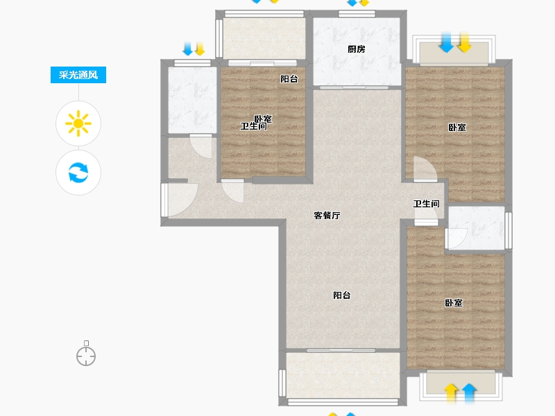 河南省-信阳市-新时代广场-112.05-户型库-采光通风