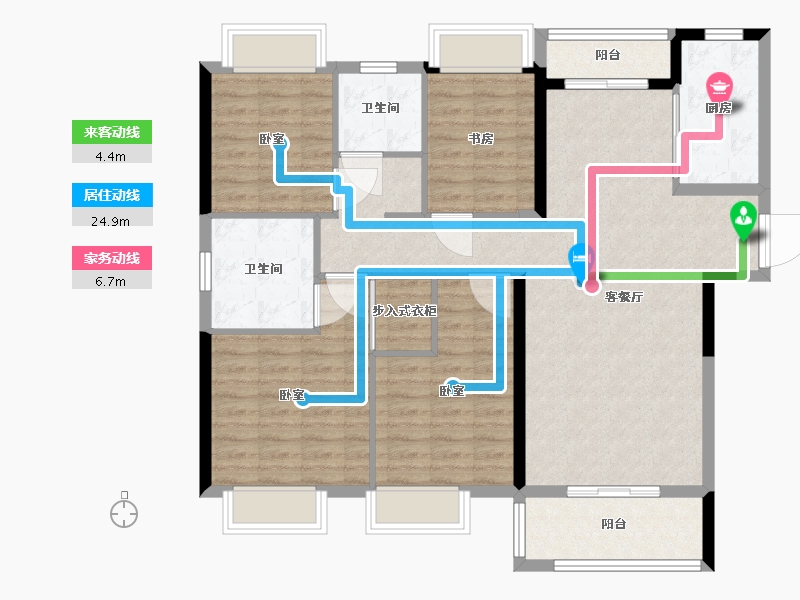 湖北省-武汉市-武地融创金麟壹号-112.17-户型库-动静线